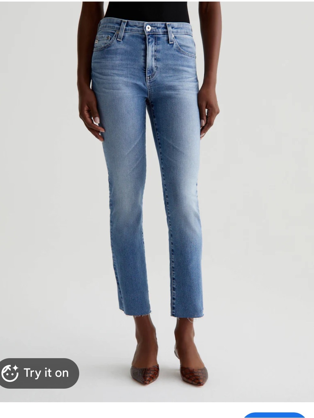Mari Crop AG-Ed Mid-Rise Slim Straight Denim, size 29